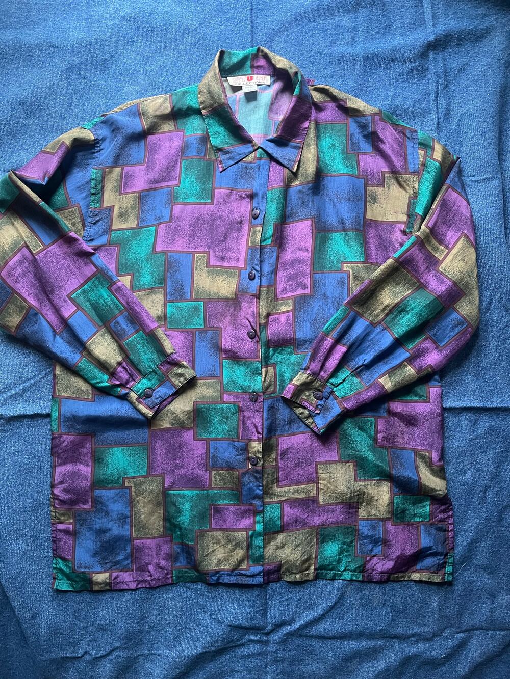 Stunt Collections Silk Geometric Blouse